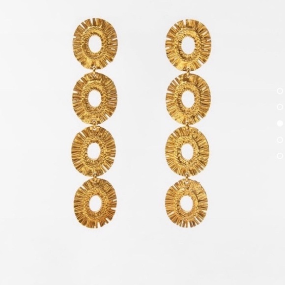 Zara SCULPTED CIRCULAR EARRINGS | Celebrity Favorite - Picture 3 of 3